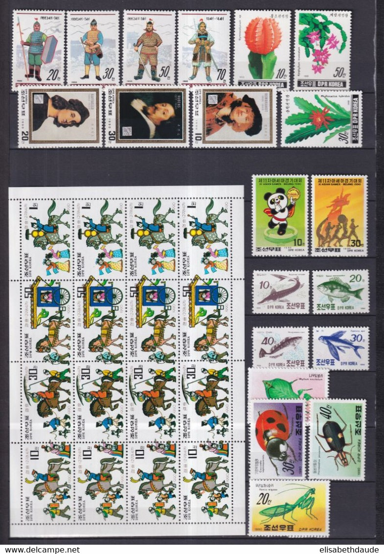 KOREA - 1990/1994 - COLLECTION 14 PAGES !! ** MNH - COTE YVERT = 408 EUR ! - ANIMAUX / SPORTS ETC... - Korea (Noord)