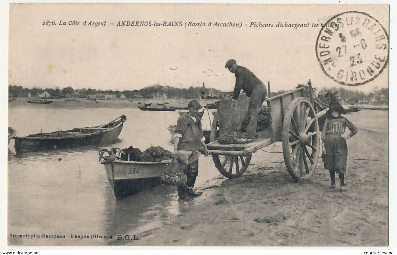 CPA - ANDERNOS-LES-BAINS (Gironde) - Pêcheurs Déchargeant Les Huitres - Andernos-les-Bains