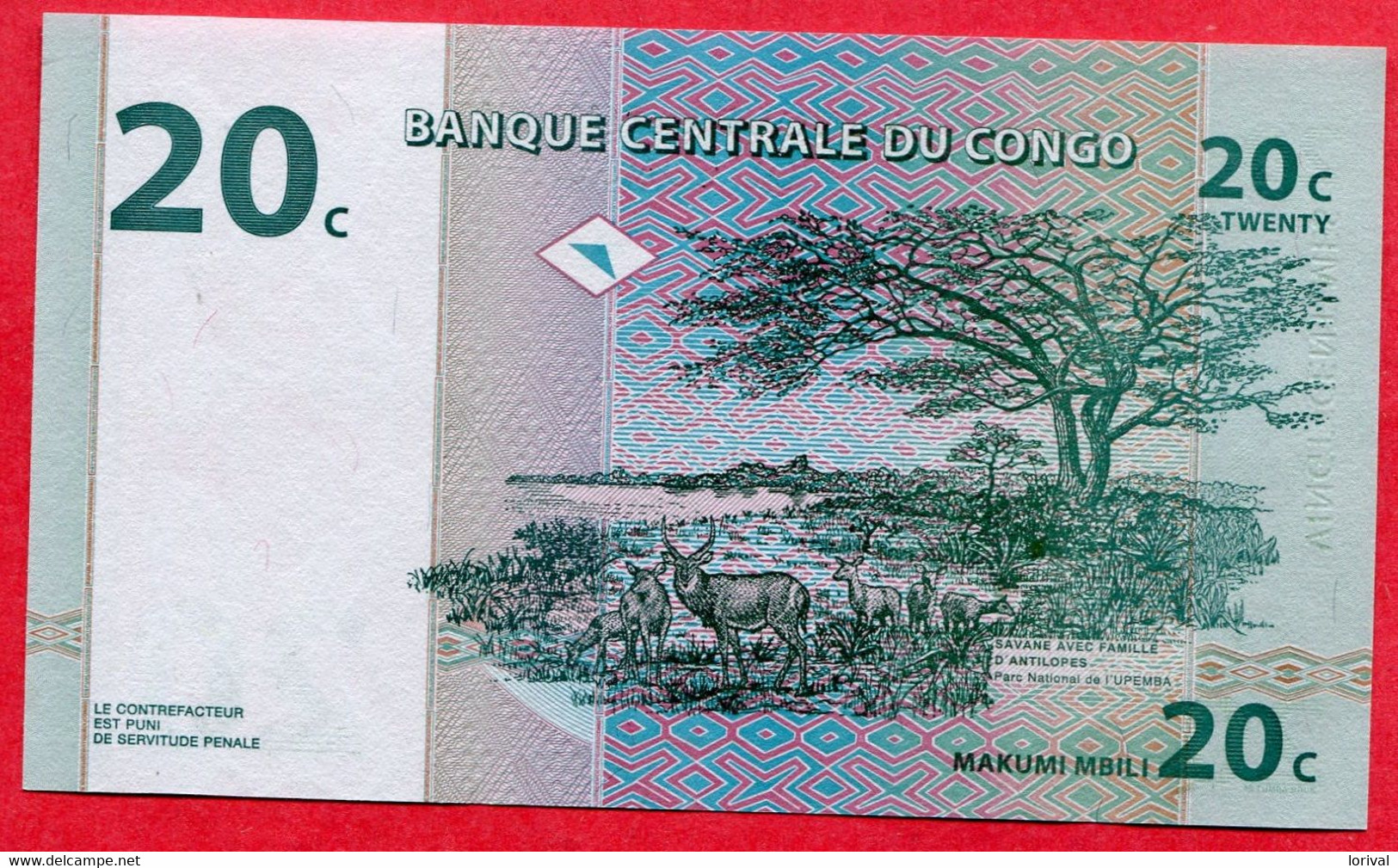 20 Centimes 1997 Neuf 2 Euros - Republiek Congo (Congo-Brazzaville)