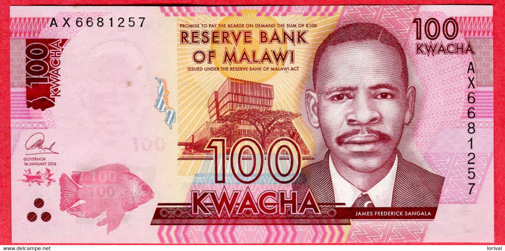 100 Kwacha 2016 Neuf 2 Euros - Malawi