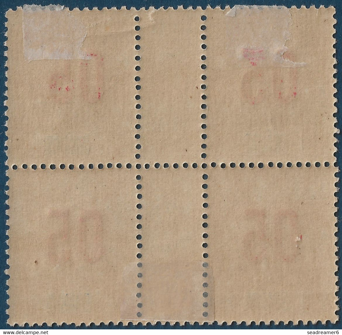 France Colonies Type Groupe Grande Comore Bloc De 4 Sans Millésime N°25**/* Avec Variété Grosse Tete Au 5 (case 5) - Ungebraucht