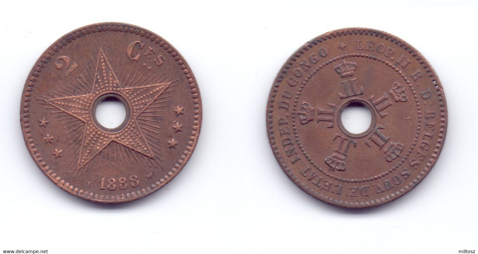 Belgian Congo 2 Centimes 1888 - 1885-1909: Leopold II.