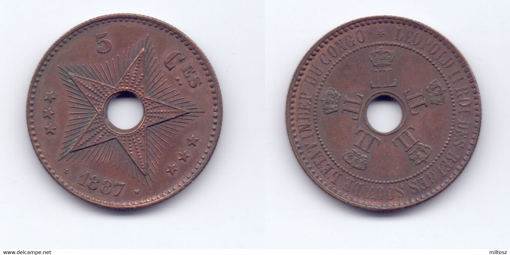 Belgian Congo 5 Centimes 1887 - 1885-1909: Leopold II