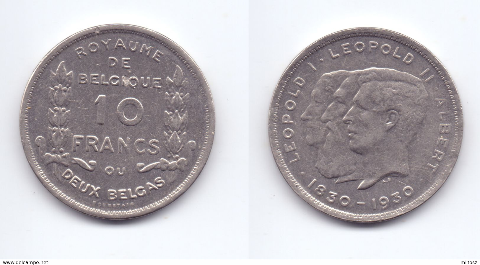 Belgium 10 Francs 1930 (legend In French) Pos A - 10 Francs & 2 Belgas