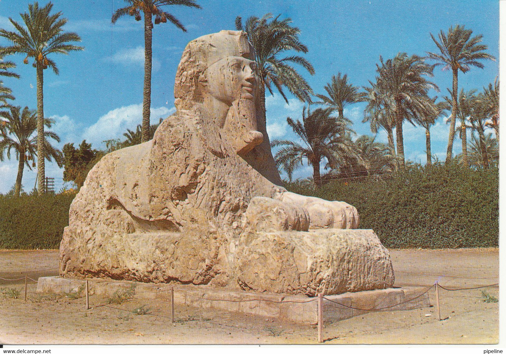 Egypt Postcard Sent To Denmark (Giza The Sphinx Of Sakkara) - Sphinx