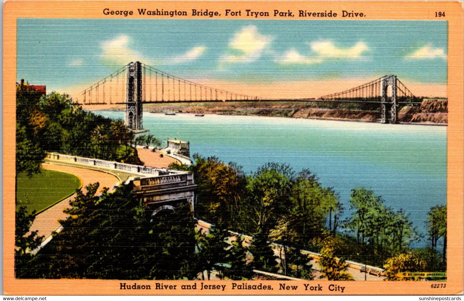 New York City George Washington Bridge Fort Tryon Park Riverside Drive - Brücken Und Tunnel