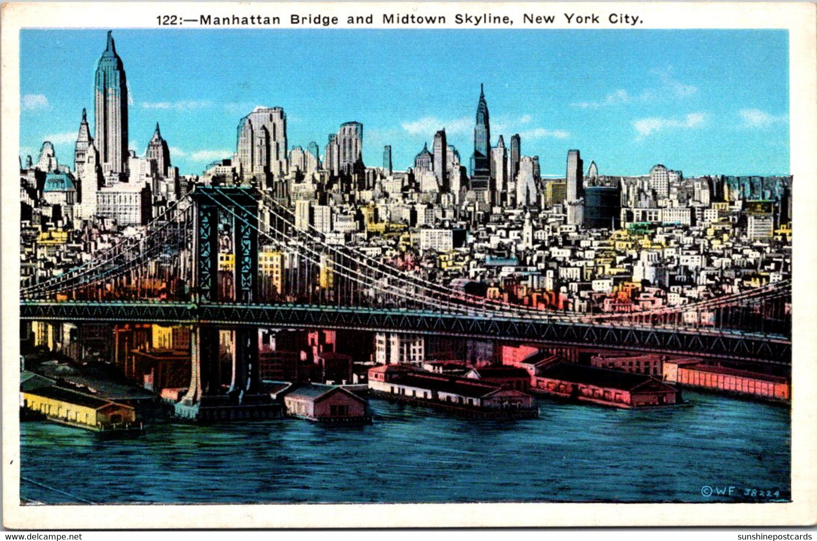 New York City Manhattan Bridge And Midtown Skyline - Puentes Y Túneles