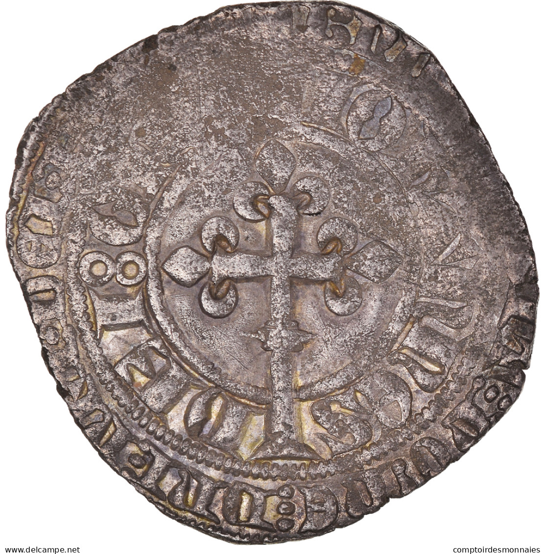 Monnaie, France, Jean II Le Bon, Gros à La Couronne, TTB, Billon, Duplessy:305 - 1350-1364 Jan II Van Frankrijk (De Goede)