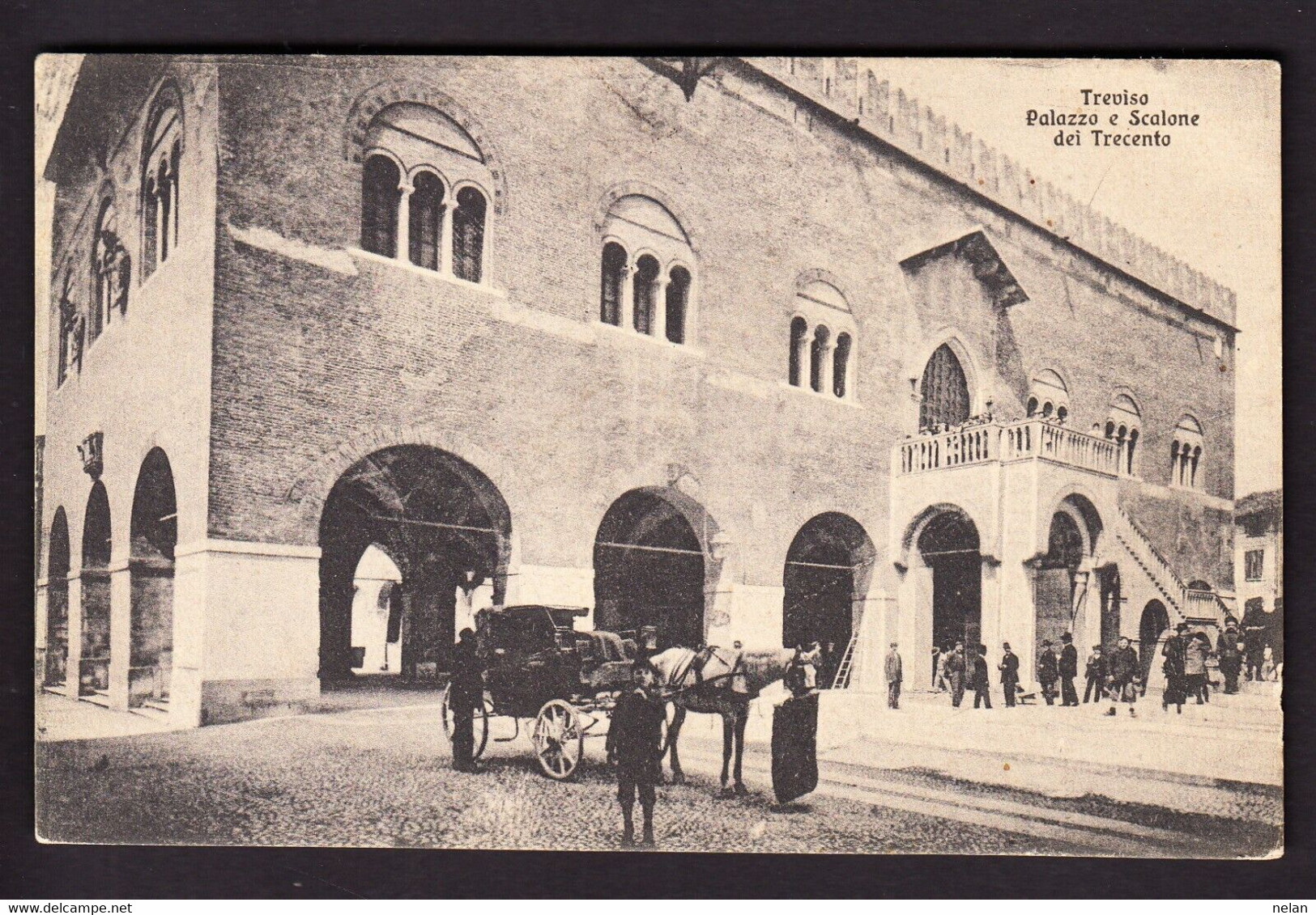 TREVISO - PALAZZO E SCALONE DEL TRECENTO -  Vg.-1910 - Fp - Storia Postale - Treviso