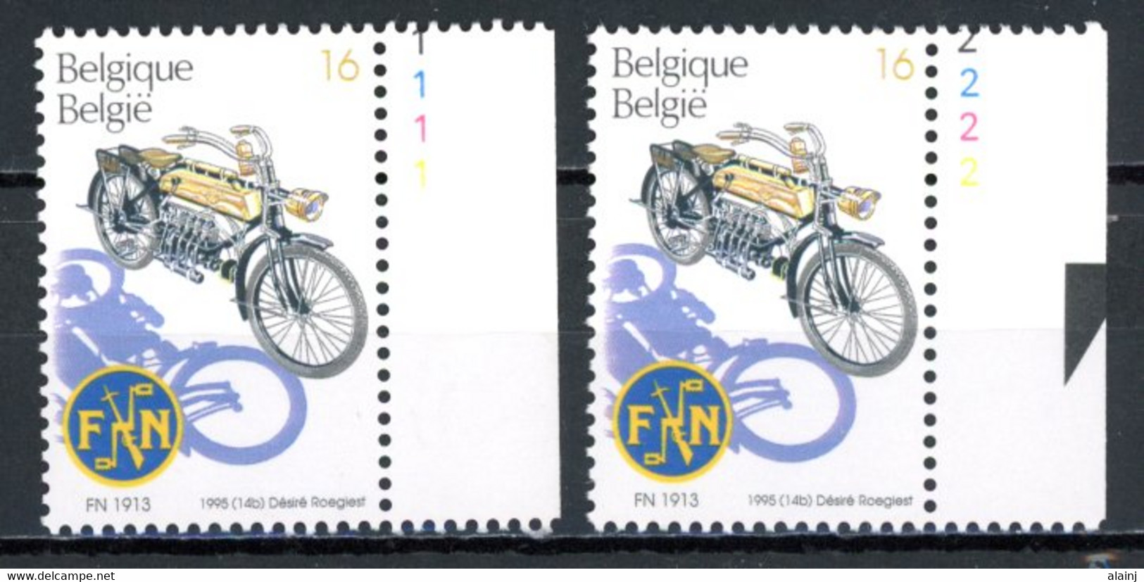 BE  2616  XX   ----  Motos Anciennes Belges   --  N° De Planche 1 Et 2 - 1991-2000
