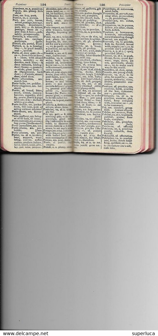 10-DIZIONARIO TASCABILE HILL'S EST-POCKET INGLESE FRANCESE E VICEVERSA-1889 - Wörterbücher