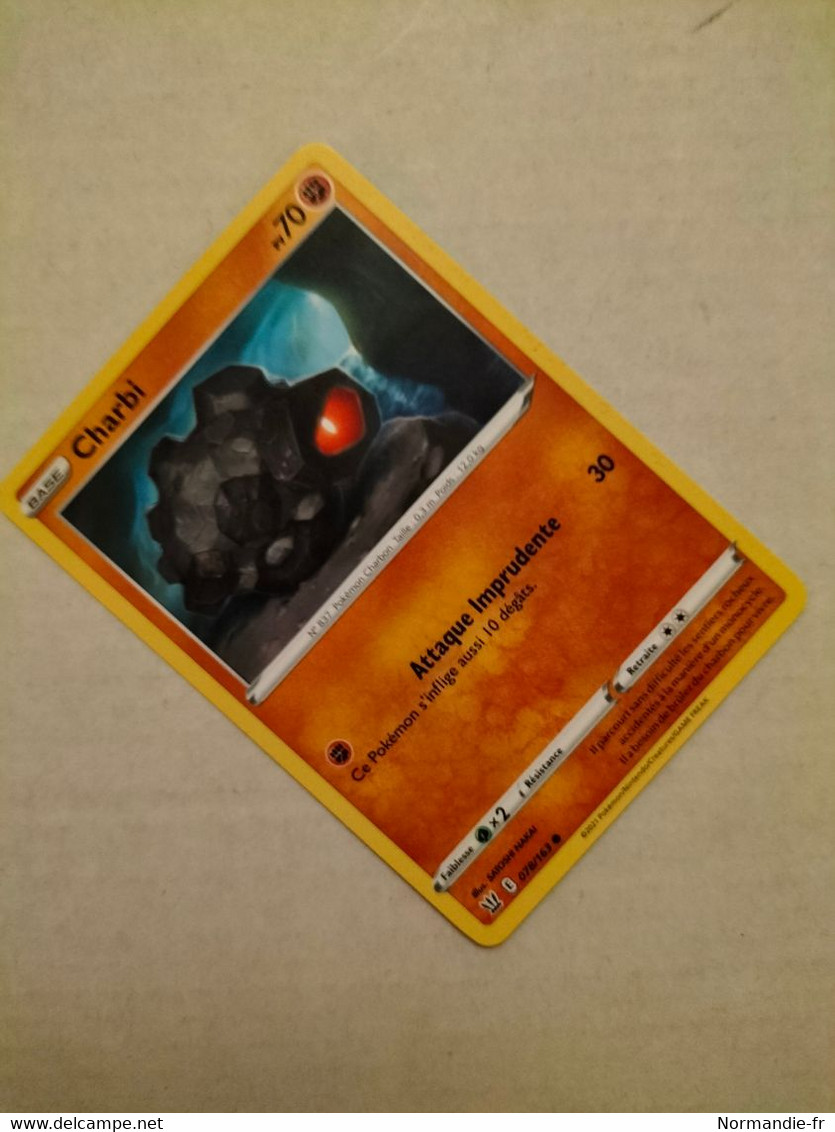 CARTE POKEMON CHARBI 70PV 078/163 SÉRIE ÉPÉE ET BOUCLIER STYLES DE COMBAT 2021 VF COMME NEUVE - Spada E Scudo