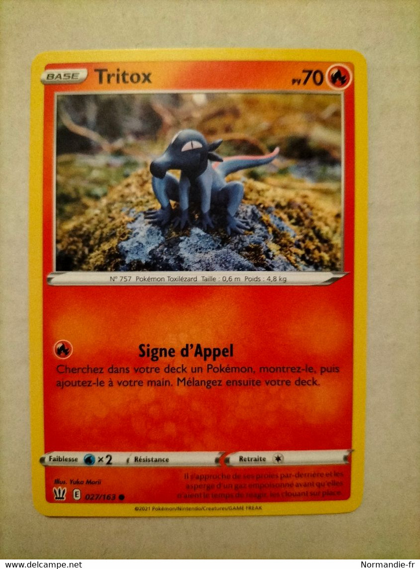 CARTE POKEMON TRITOX 70PV 027/163 SÉRIE ÉPÉE ET BOUCLIER STYLES DE COMBAT 2021 VF COMME NEUVE - Sword & Shield