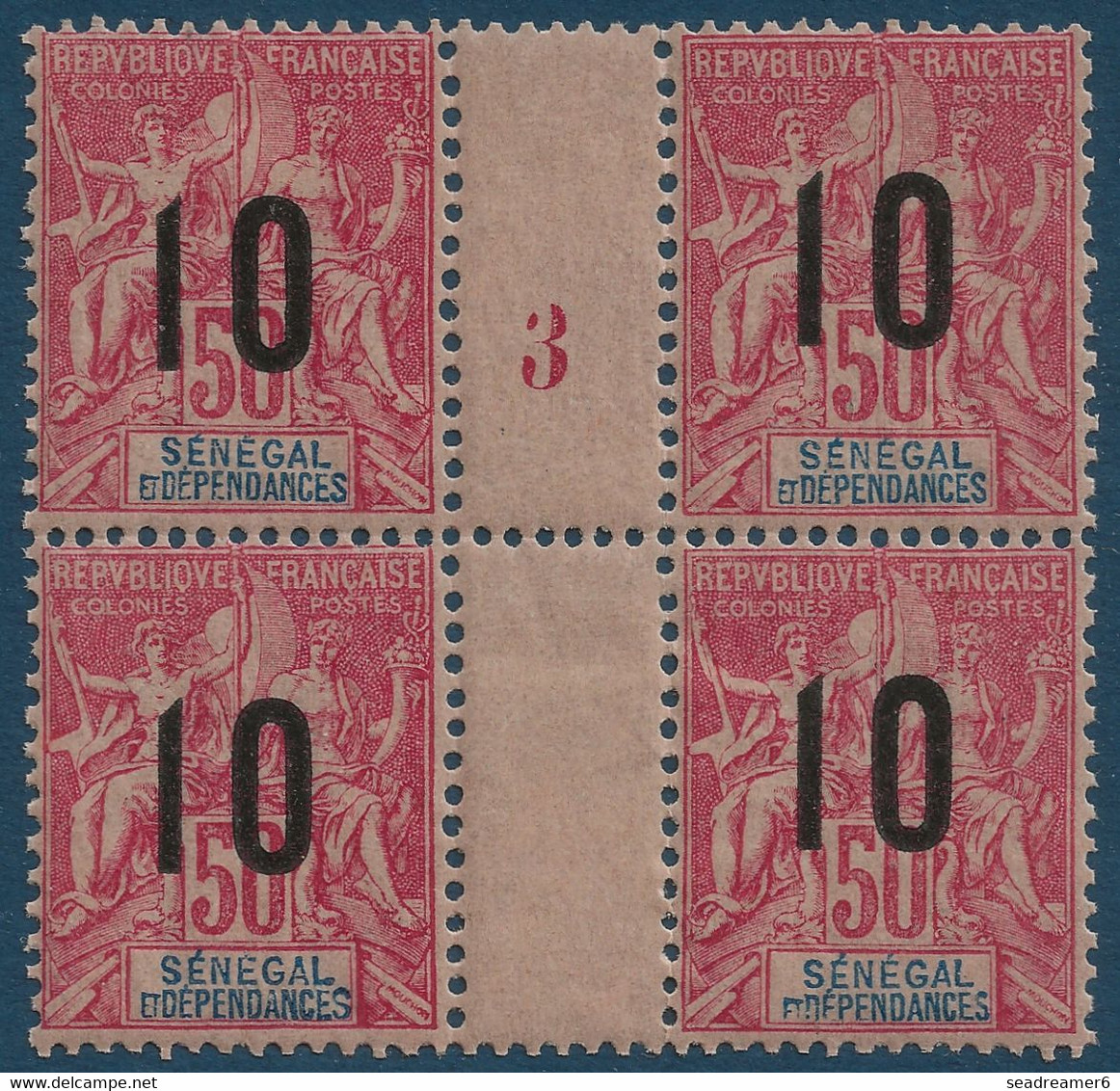 France Colonies Type Groupe Sénégal Bloc De 4 Millésime 3 N°51**/* Tres Frais & TTB - Unused Stamps