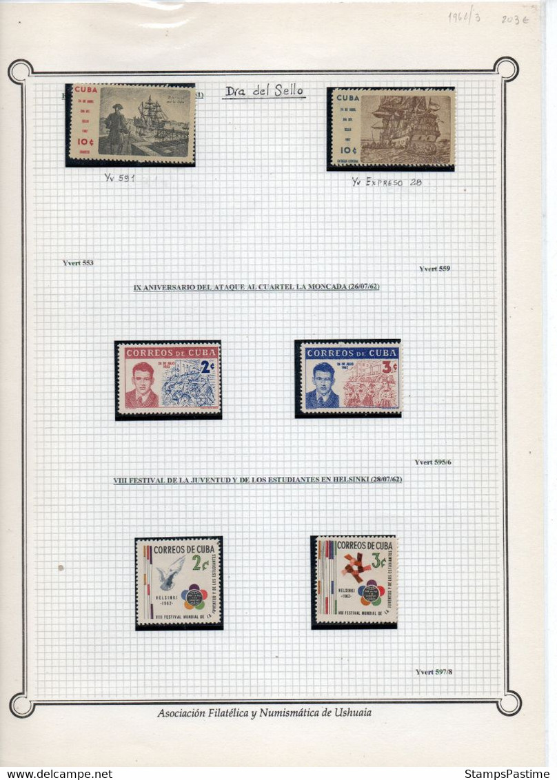 CUBA Colección Nueva Montada En Filaband En Folios Años 1962-63: Todas Series Completas – Valorizada En € 200,00 - Collezioni & Lotti