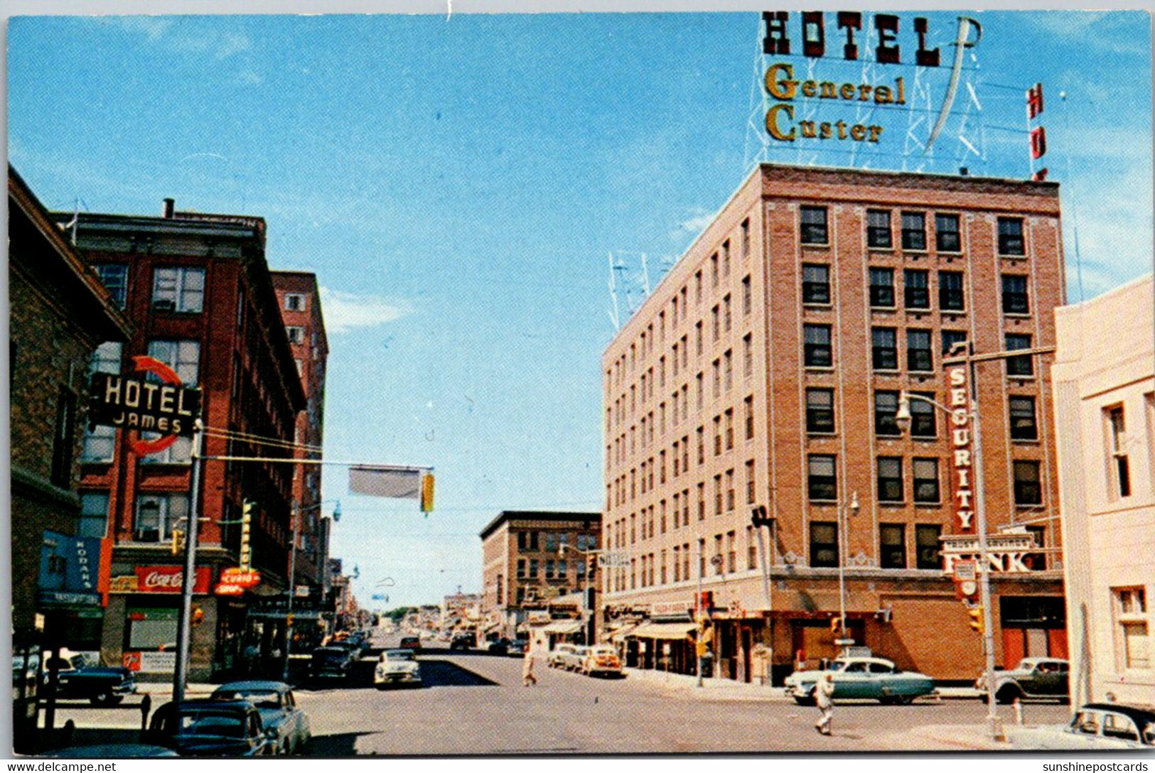 Montana Billings Looking West On 1st Avenue North - Billings