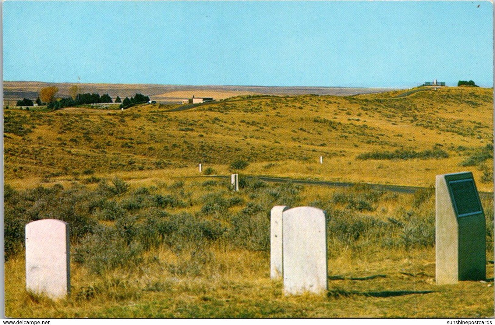 Montana Custer Battlefield National Monument View From Calhoun Hill Showing National Cemetery - Butte