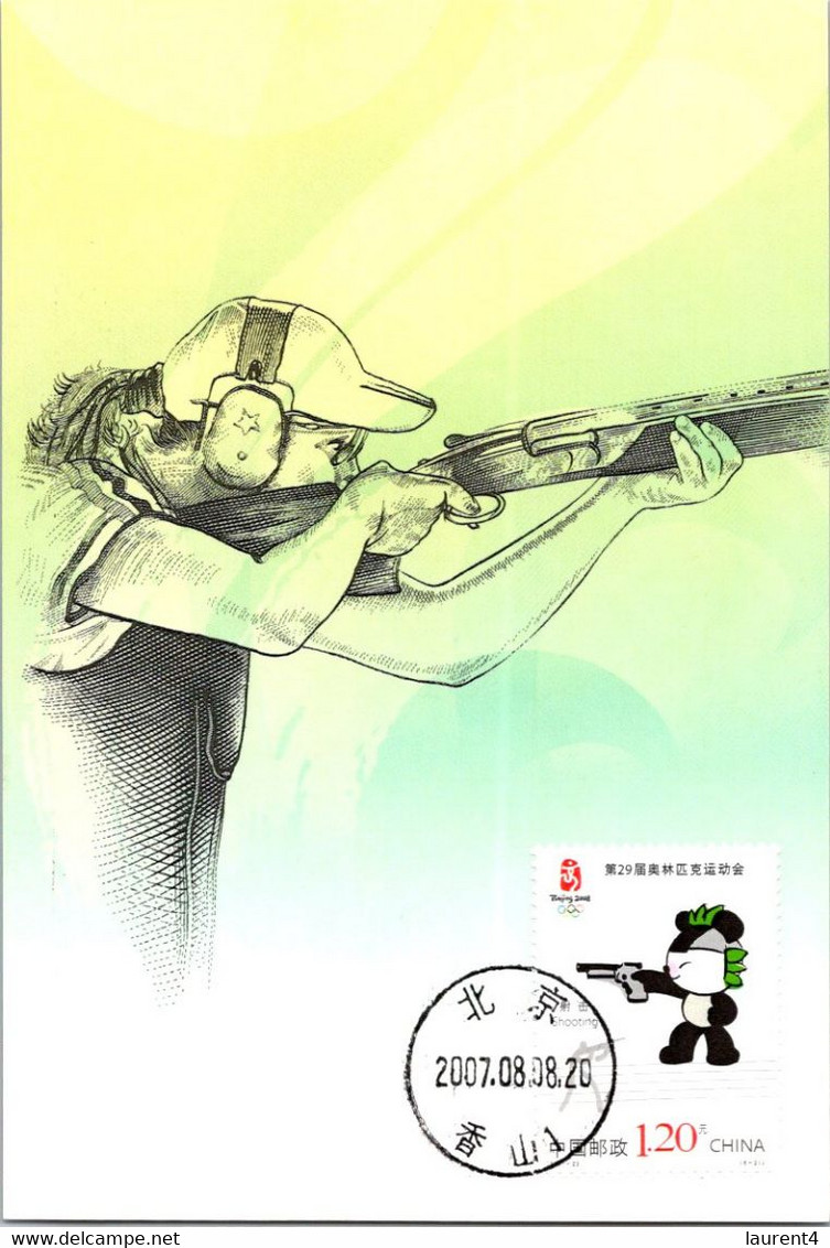 (1 J 42) China - Beijing Olympic Games Maxicard - Shooting / Tir (Armes) Posted To Australia During COVID-19 Crisis - Tir (Armes)