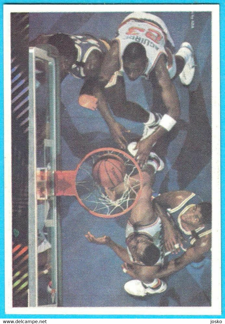 MAGIC JOHNSON & MARK AGUIRRE - Yugoslav Vintage Cao Muflon Basketball Card * Los Angeles Lakers Pallacanestro Baloncesto - 1980-1989