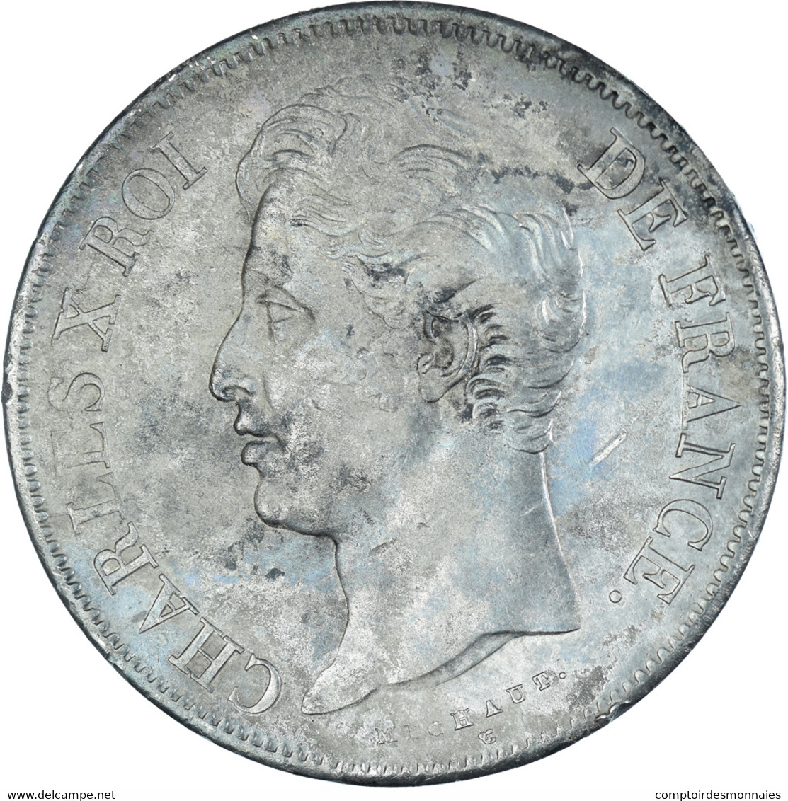 Monnaie, France, Charles X, 5 Francs, 1827, Rouen, TTB, Argent, Gadoury:644 - 5 Francs