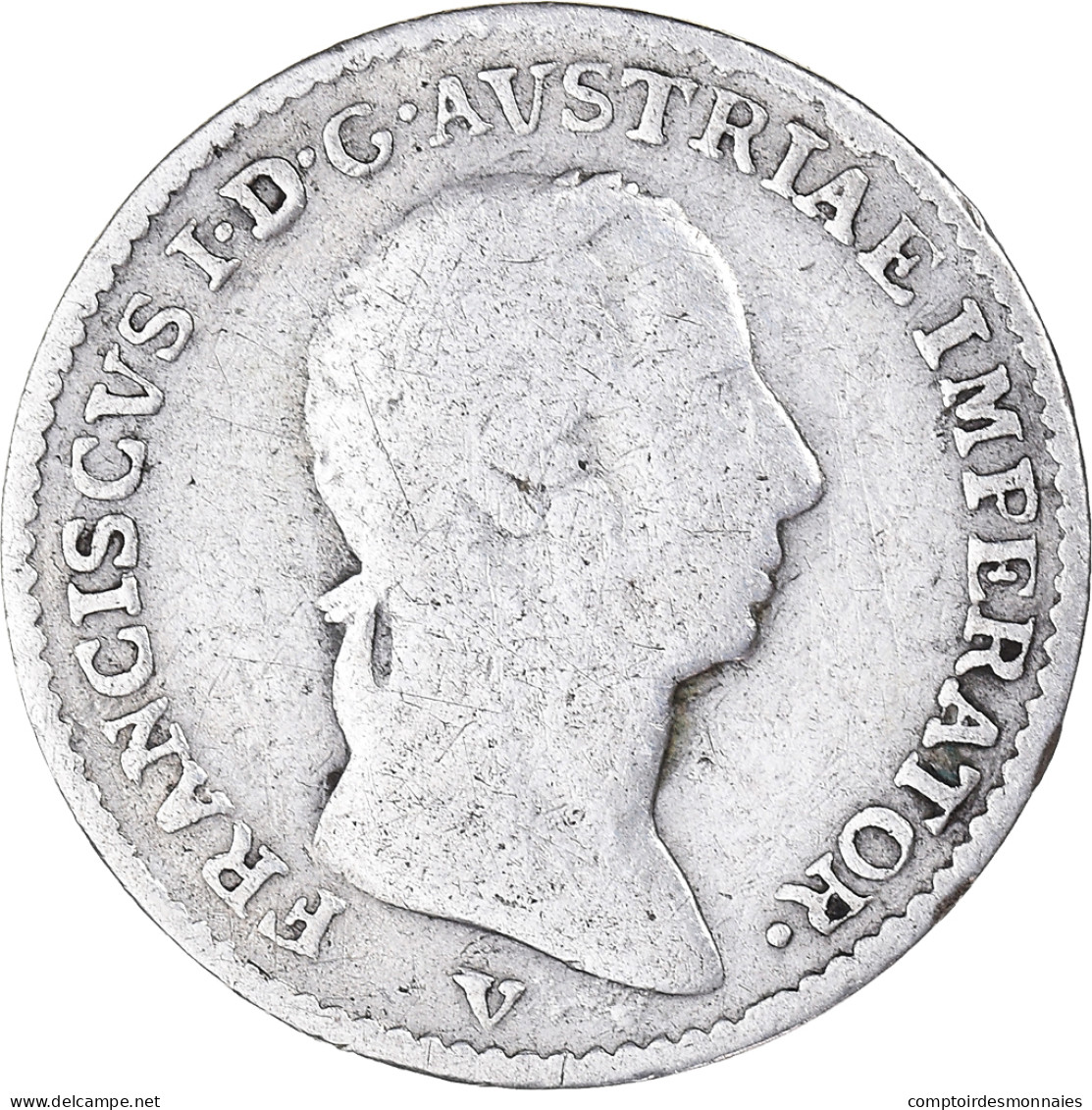 Monnaie, États Italiens, LOMBARDY-VENETIA, Franz I, 1/4 Lira, 1822, Venise, TB - Lombardien-Venezia