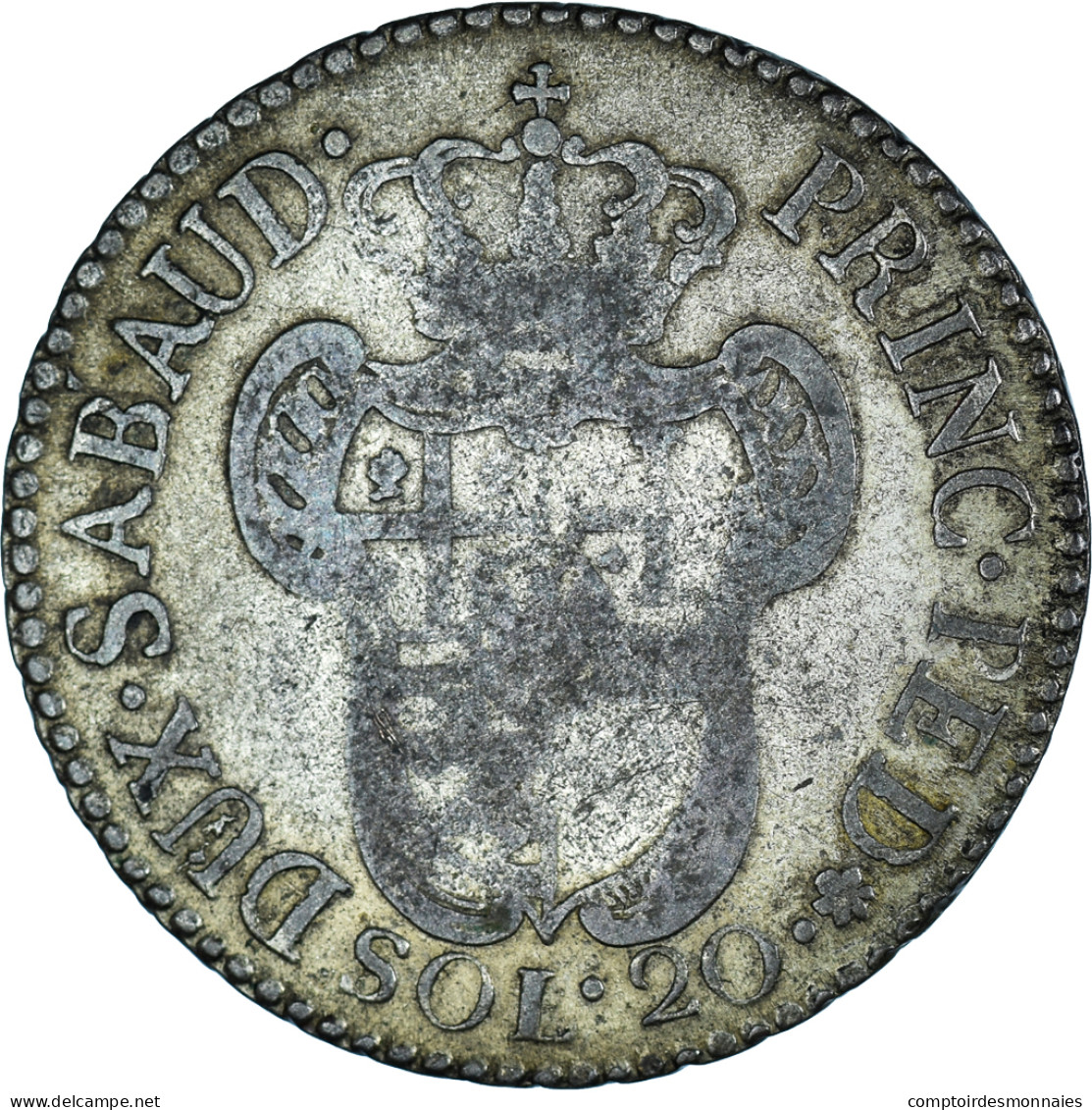 Monnaie, États Italiens, SARDINIA, Vittorio Amedeo III, 20 Soldi, Lira, 1796 - Monedas Feudales