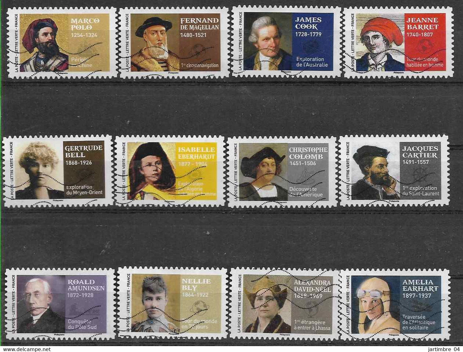 2022 FRANCE Adhesif 2111-22 Oblitérés, Explorateurs, Grands Voyageurs , Série Complète - Used Stamps