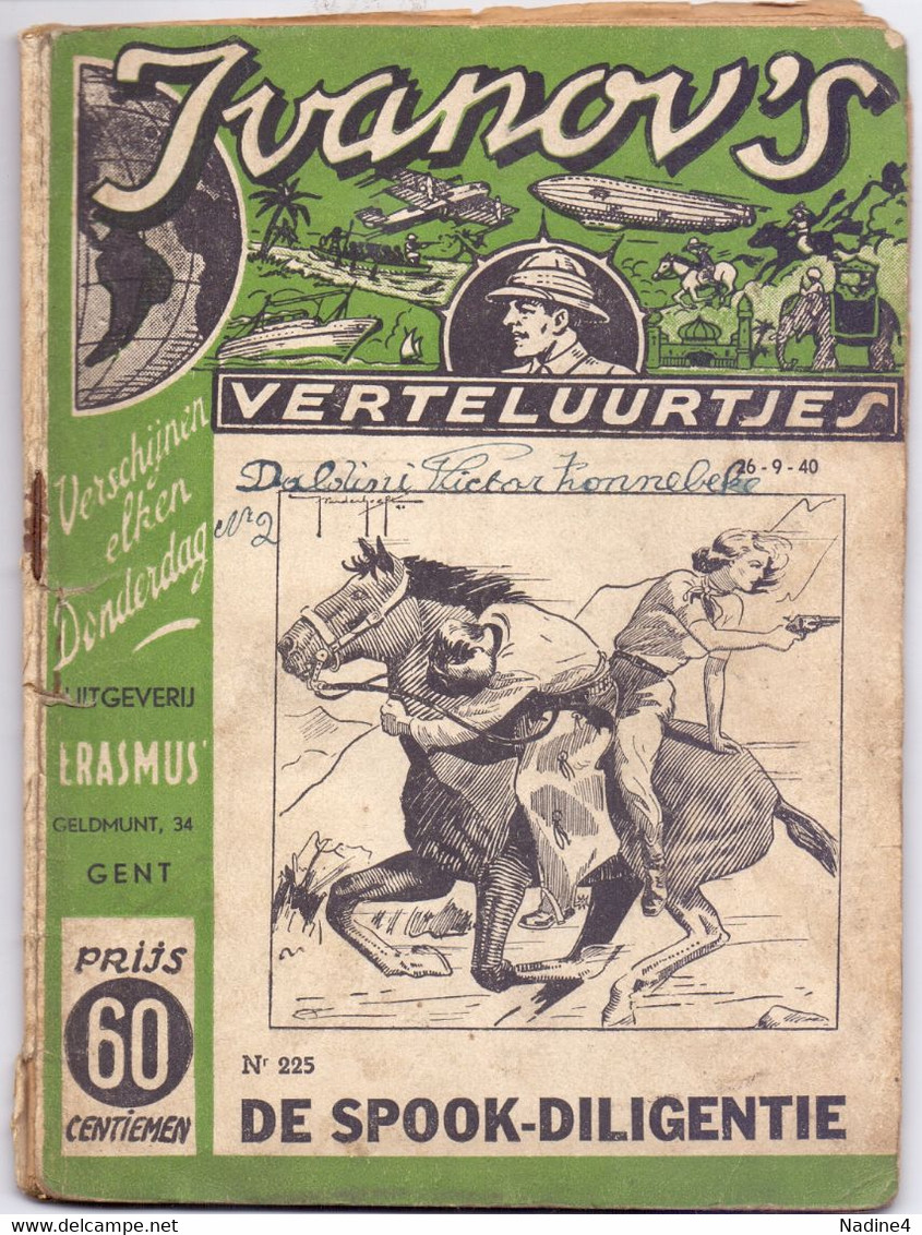 Tijdschrift Ivanov's Verteluurtjes - N° 225 - De Spook Diligence - Sacha Ivanov - Uitg. Erasmus Gent - 1940 - Jugend