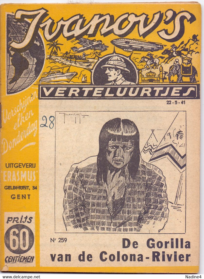 Tijdschrift Ivanov's Verteluurtjes - N° 259 - De Gorilla Van De Colona Rivier - Sacha Ivanov - Uitg. Erasmus Gent - 1941 - Kids