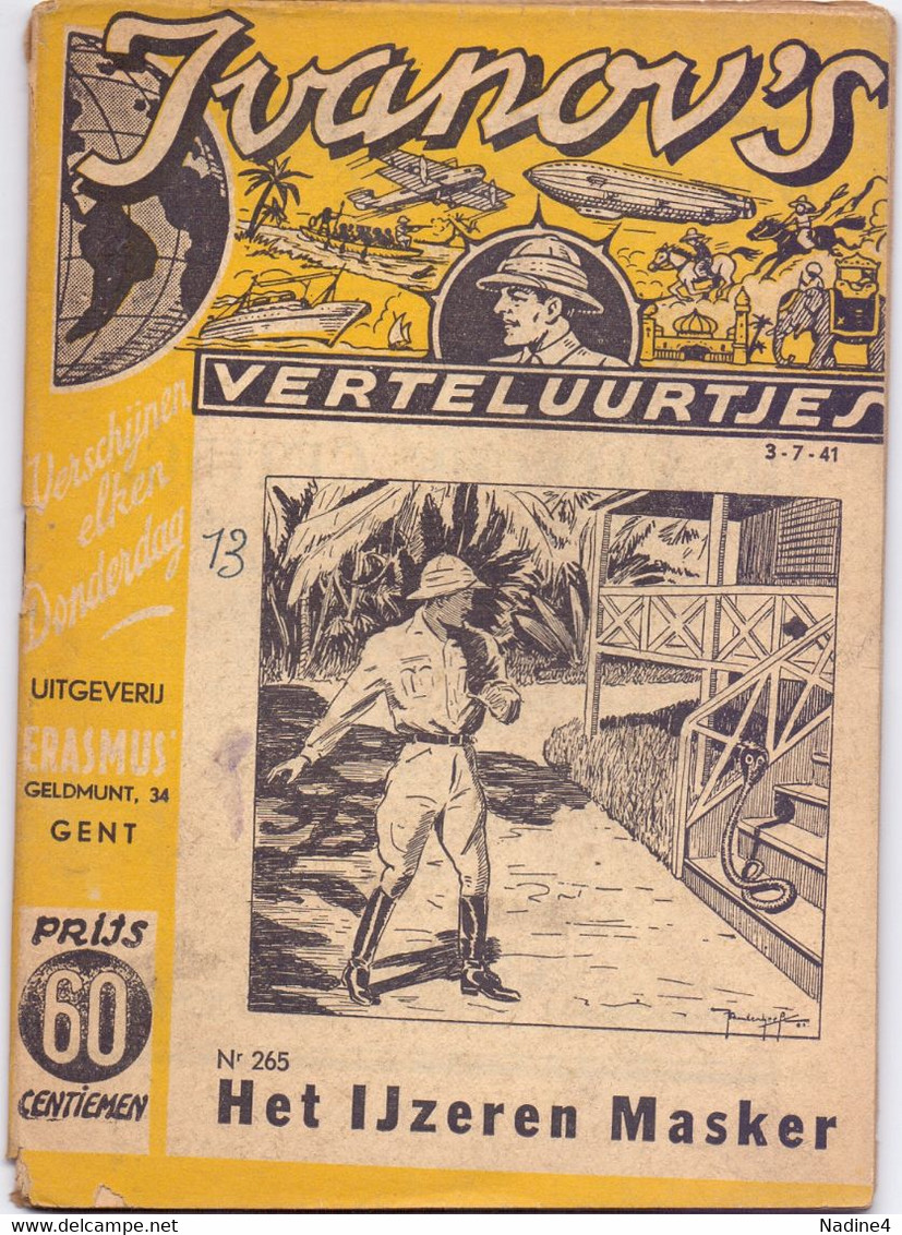 Tijdschrift Ivanov's Verteluurtjes - N° 265 - Het Ijzeren Masker - Sacha Ivanov - Uitg. Erasmus Gent - 1941 - Giovani