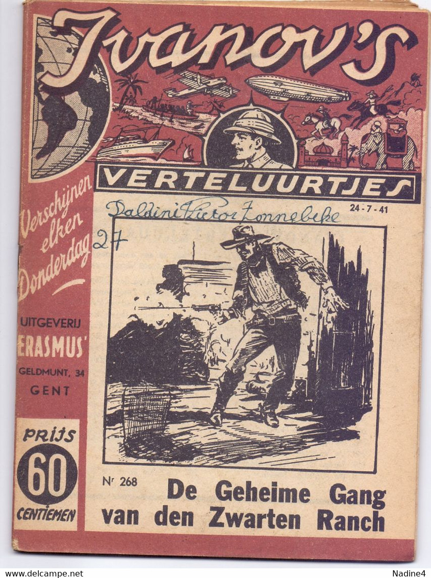 Tijdschrift Ivanov's Verteluurtjes - N° 268 - De Geheime Gang - Sacha Ivanov - Uitg. Erasmus Gent - 1941 - Jugend