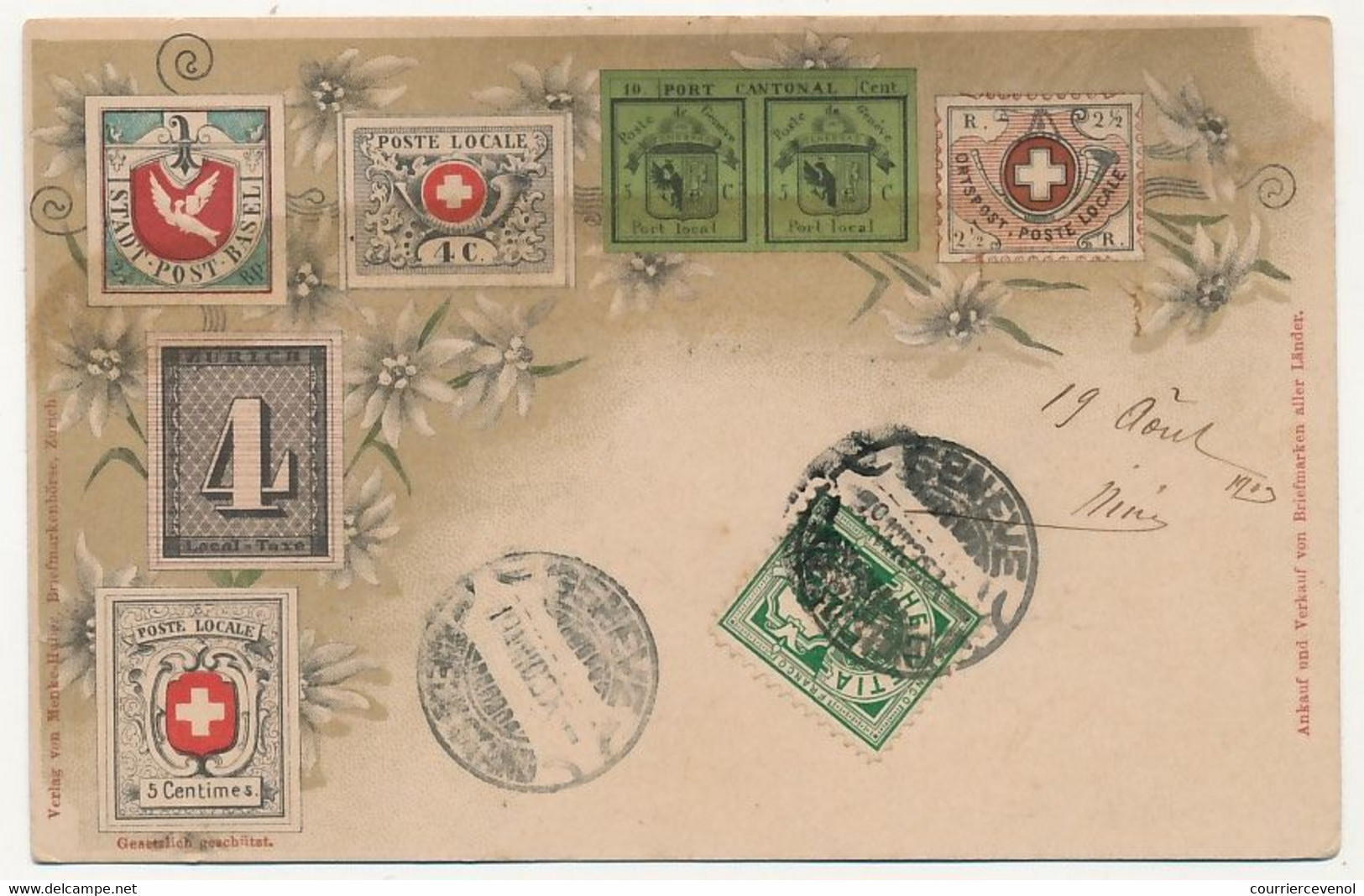 CPA - SUISSE - Reproduction De Timbres-Poste Suisses - Briefmarken (Abbildungen)