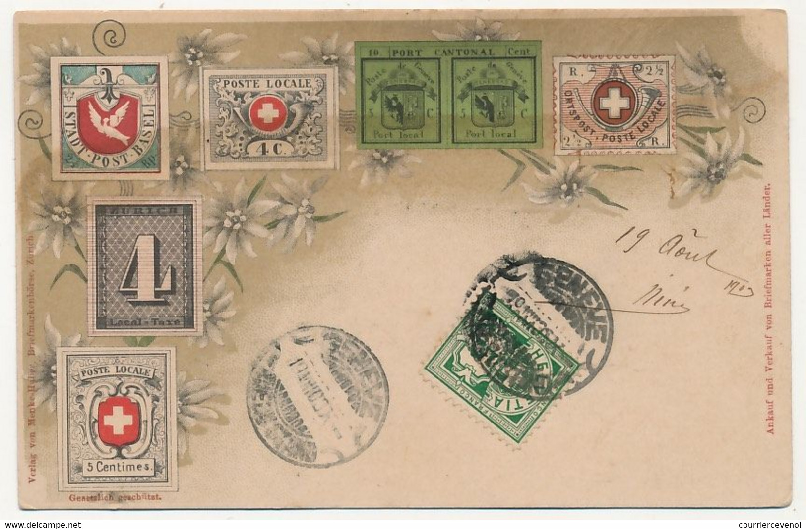 CPA - SUISSE - Reproduction De Timbres-Poste Suisses - Timbres (représentations)