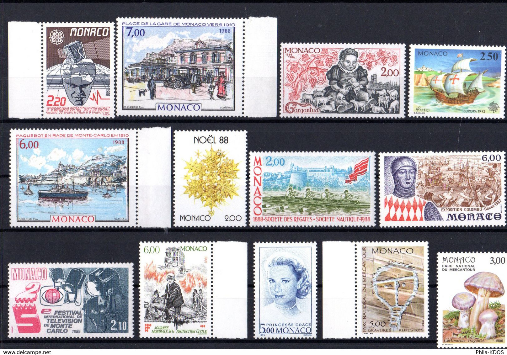 Sous La Faciale : " LOT DE TIMBRES NEUFS ** MNH DE MONACO " Avec Carte De Présentation. - Collezioni & Lotti