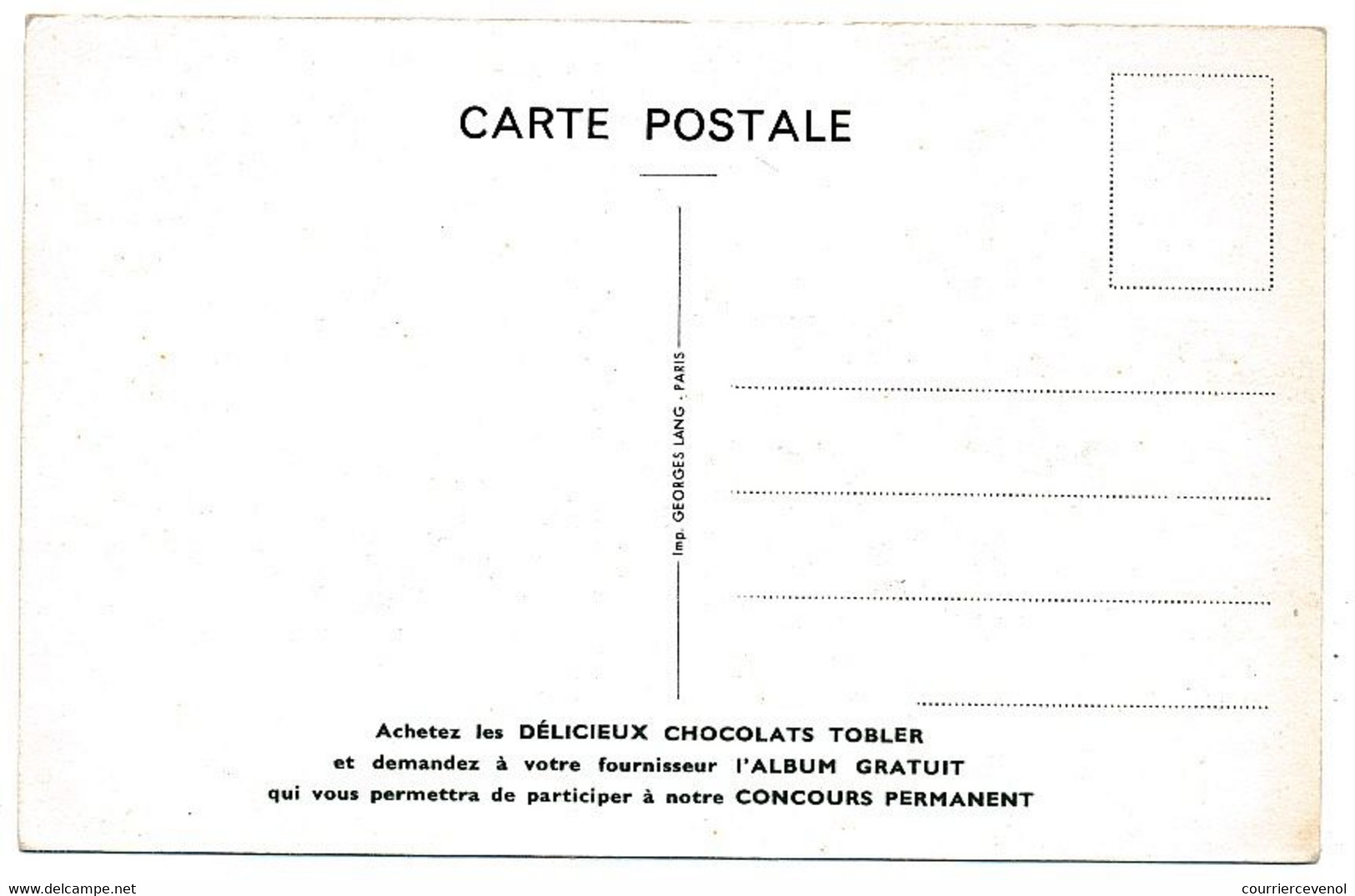 CPA - Voiture De Course Jaquar (Grande Bretagne) - Publicité Chocolat Tobler - Autres & Non Classés