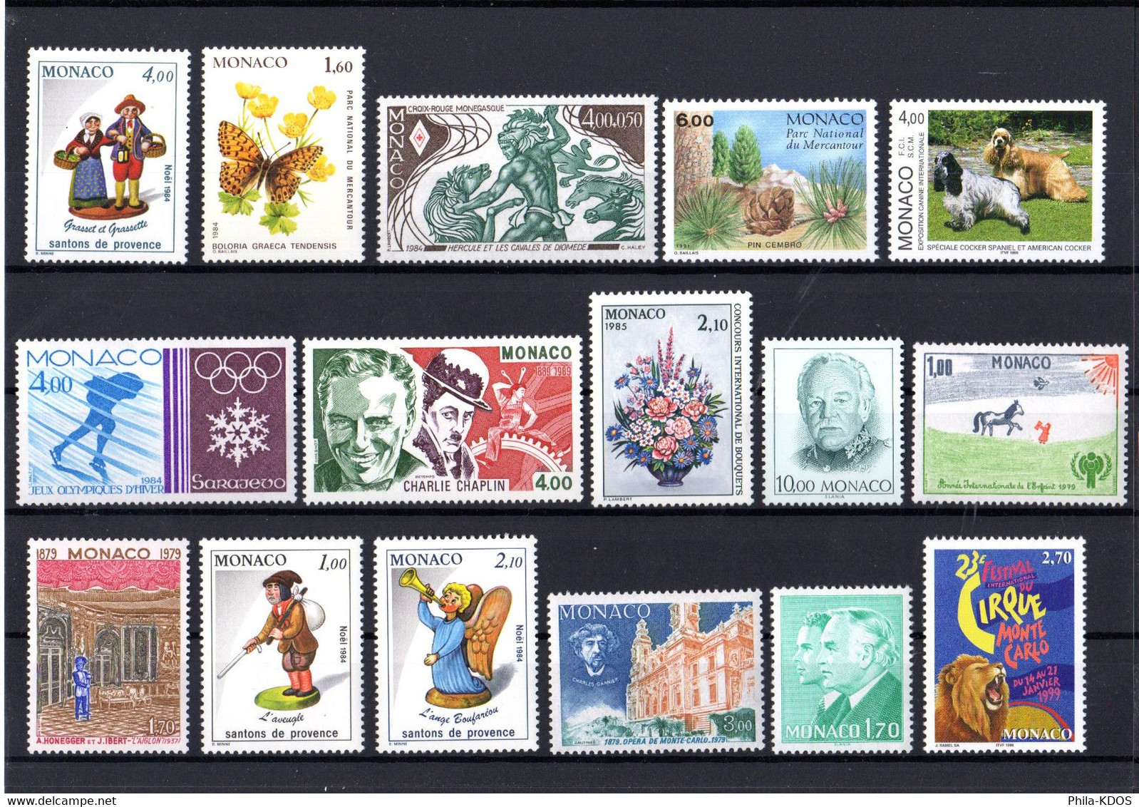 Sous La Faciale: " LOT DE TIMBRES NEUFS ** MNH DE MONACO " Avec Carte De Présentation. - Colecciones & Series