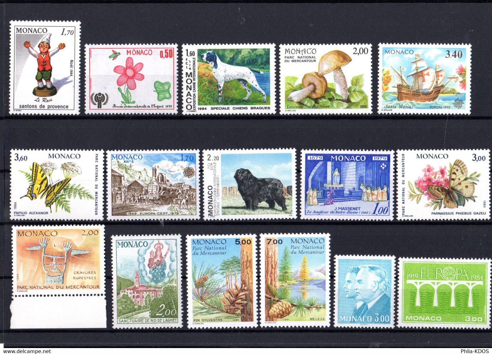 Sous La Faciale : " LOT DE TIMBRES NEUFS ** MNH DE MONACO " Avec Carte De Présentation. - Collections, Lots & Séries