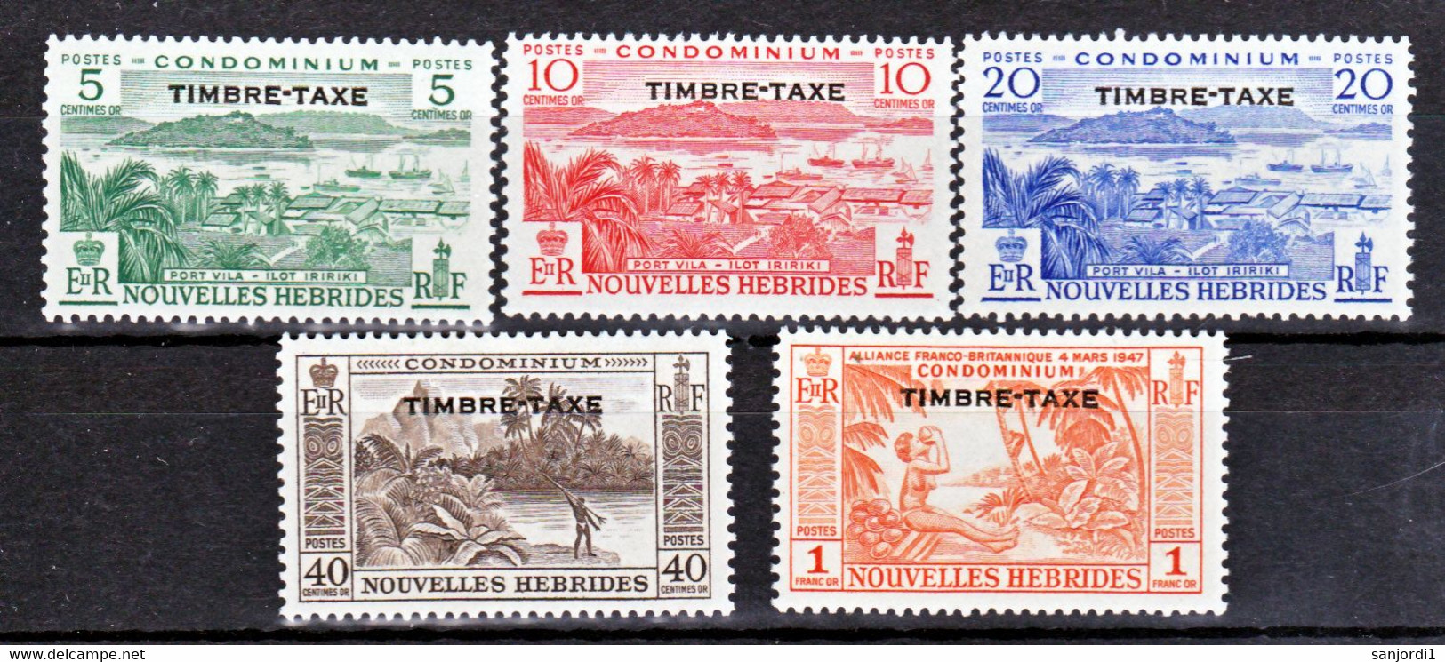 Nouvelles Hébrides Taxe 36/40 Legende Française Neufs ** TB Mnh Cote 35 - Strafport