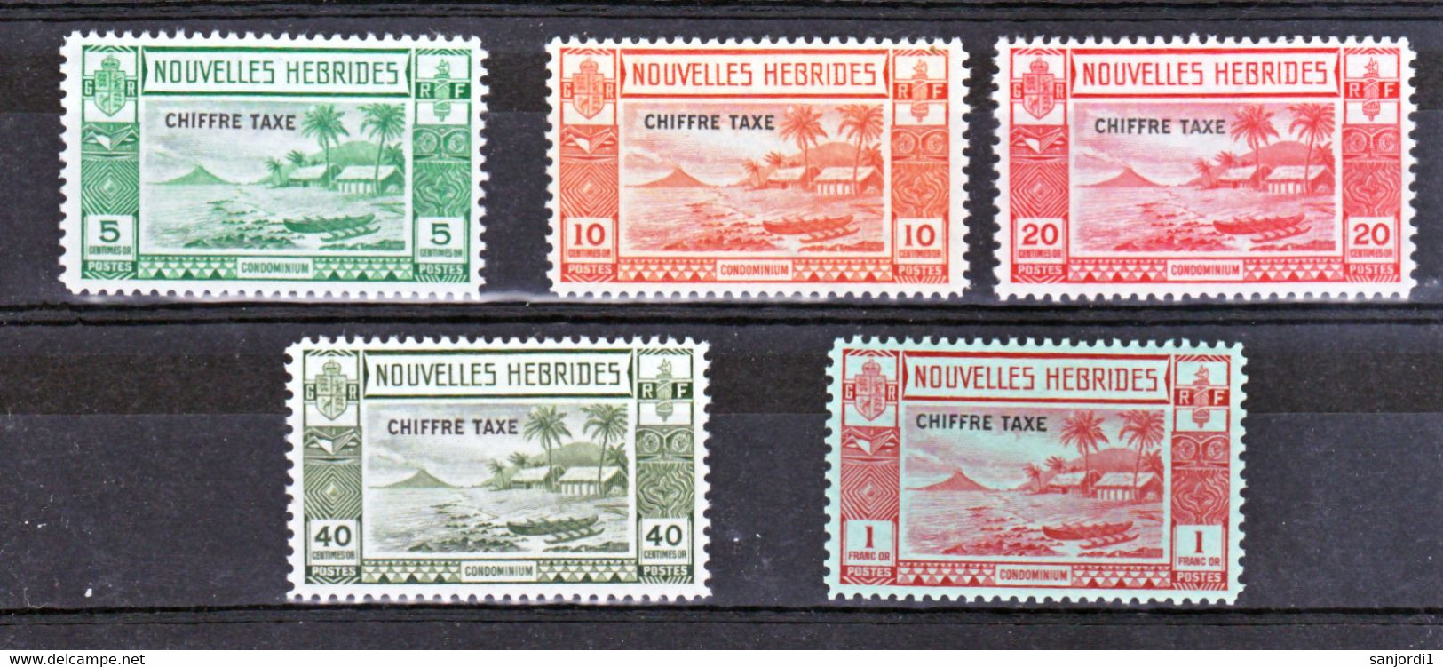 Nouvelles Hébrides Taxe 11/15 Legende Française Neufs Avec Trace De Charnière* TB Mh Cote 88 - Postage Due