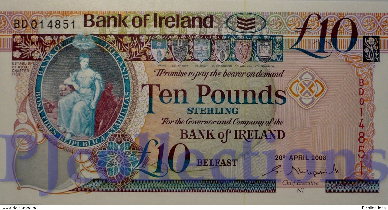 NORTHERN IRELAND 10 POUNDS 2008 PICK 84 UNC - Irland