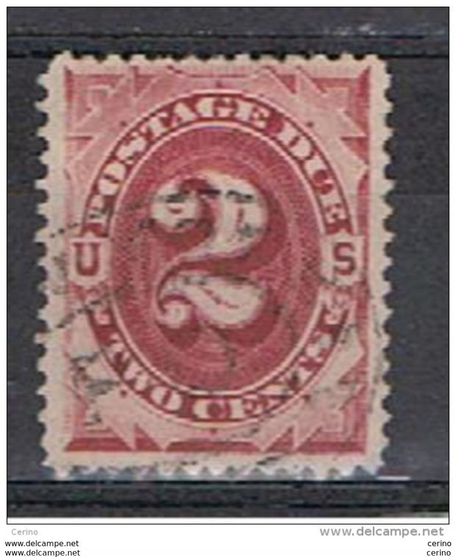 U.S.A.:  1887/89  POSTAGE  DUE  -  2 C. USED  STAMP  -  P. 12  -  YV/TELL. 9 - Strafport