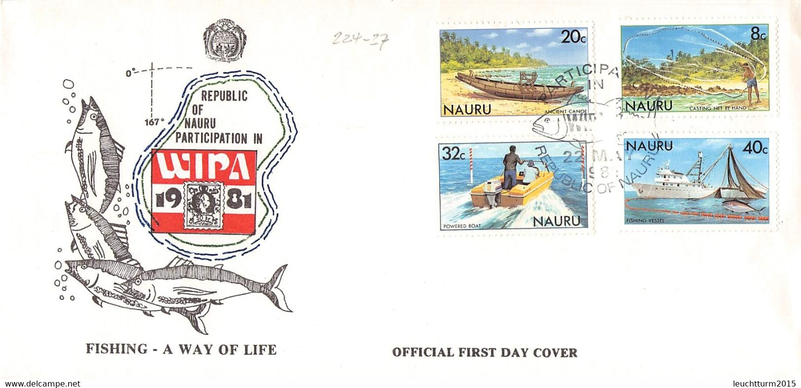 NAURU - FDC 1981 FISHING Mi #224-227 / ZG24 - Nauru