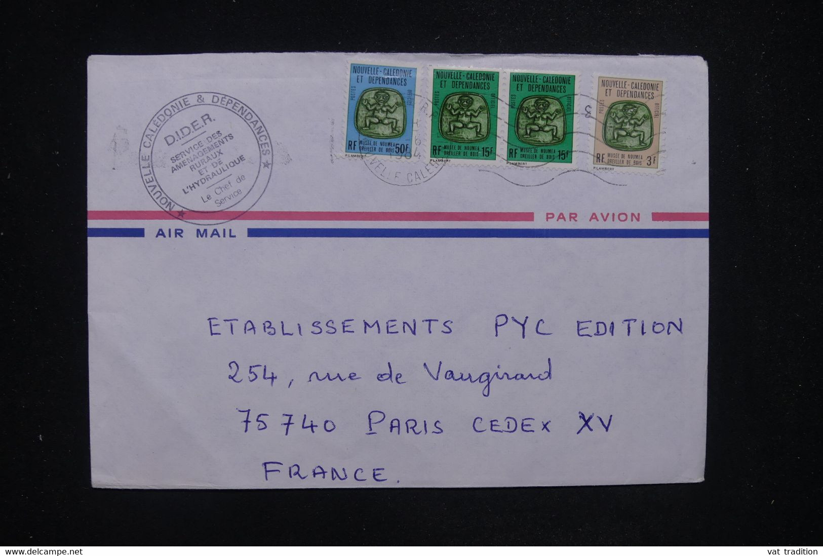 NOUVELLE CALÉDONIE - Enveloppe Du Service Des Aménagements Ruraux Et De L'Hydraulique Pour La France En 1984-  L 129897 - Briefe U. Dokumente