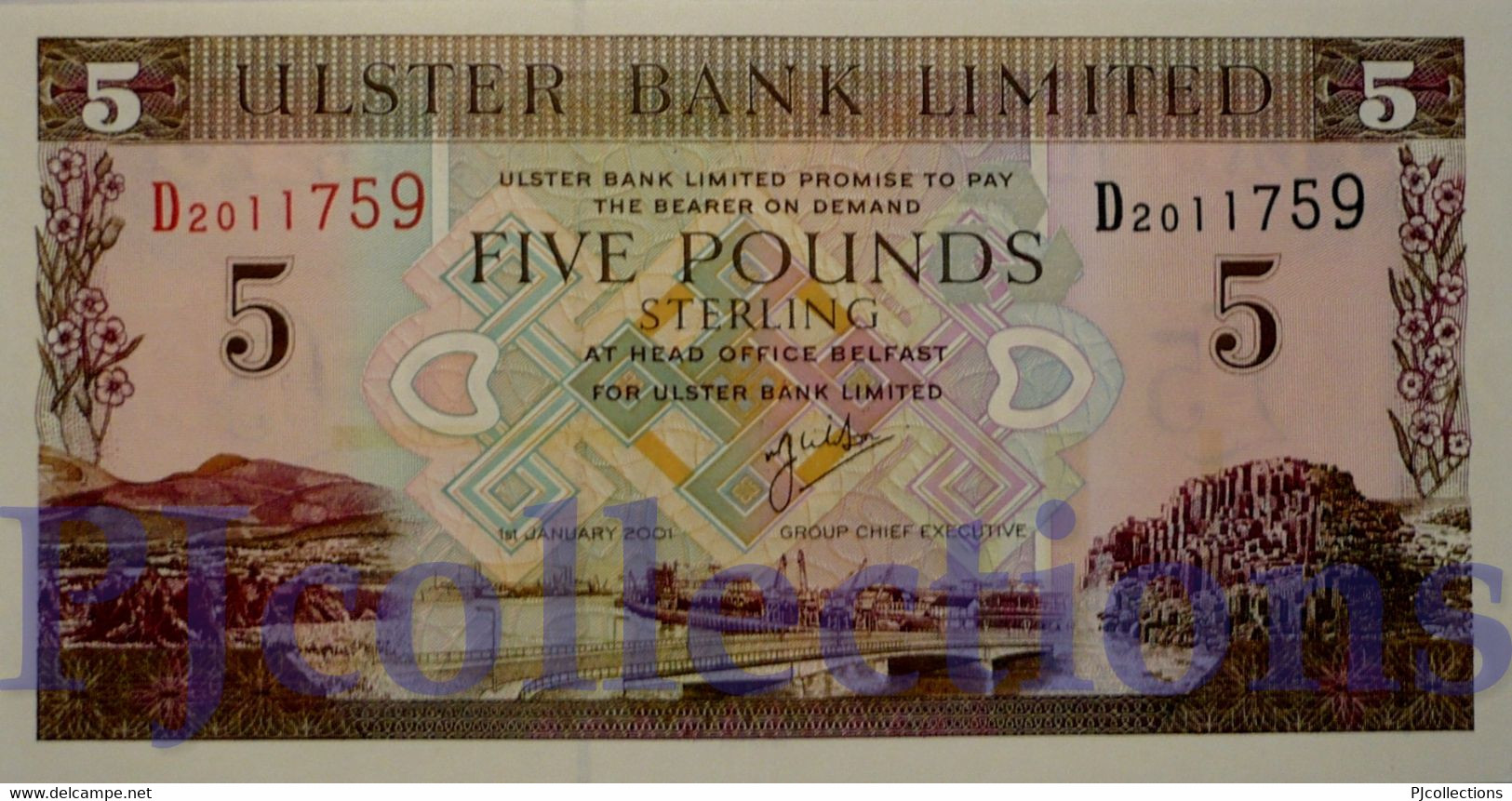 NORTHERN IRELAND 5 POUNDS 2001 PICK 335c UNC - Irland