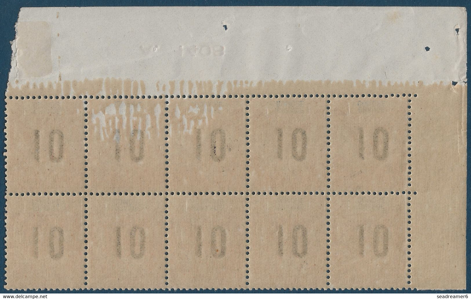 France Colonies Type Groupe Grande Comore Bloc De 10 Numéroté N°26Aa ** Variété 1 & 0 Espacés Tres Frais & TTB - Neufs