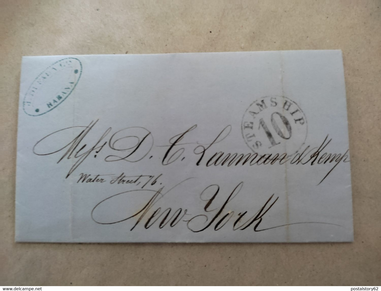 Habana, Avana. Cuba - Lettera Con Contenuto Per New York - Steams Ship 10 Anno 1861 - Prephilately