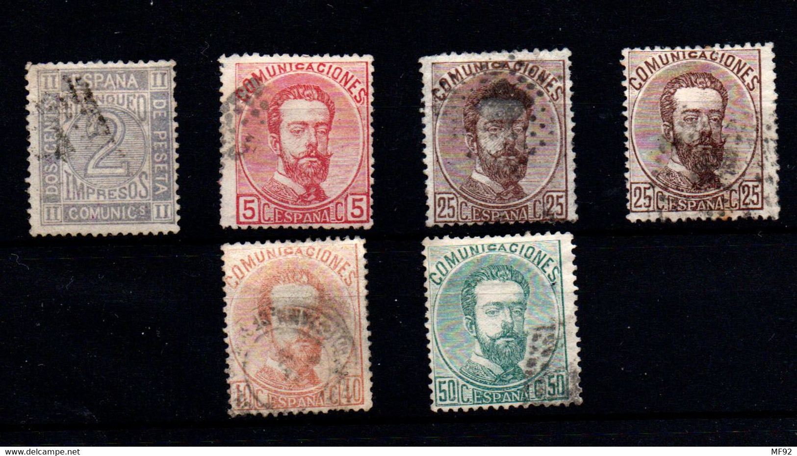 España Nº 116, 118, 124/6. Año 1872 - Used Stamps