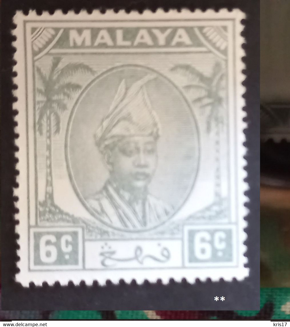 (TI) (MAL-PAH-50-1)(CZ) Malaya Pahang 1950-6 Sultan Sir Abu Bakar 6c ** Malaisie Malaysia - Pahang