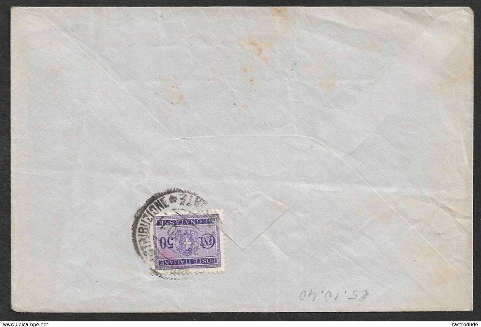 1940ca. ITALIAN OCCUPATION FRANCE -  RARE DA CONSEGNARSI CON APPLICAZIONE HANDSTAMP + POSTAGE DUE SEGNATASSA - Autres & Non Classés