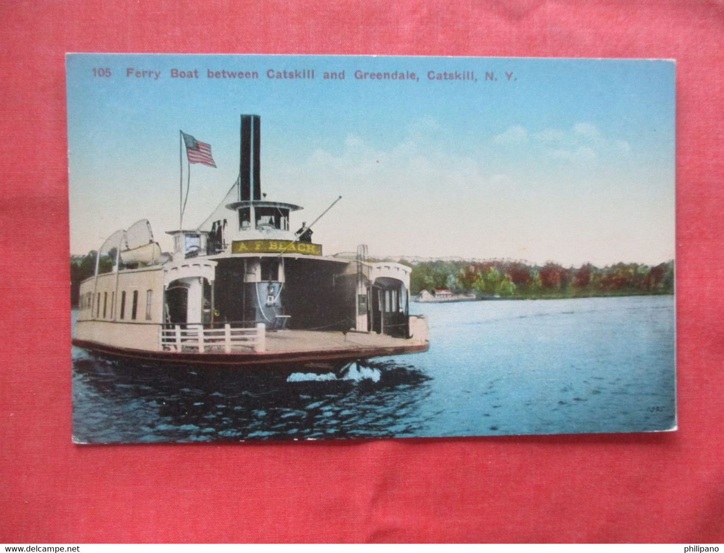 Ferry Boat Between  Catskill  & Greendale  Catskill  New York .    Ref 5720 - Catskills